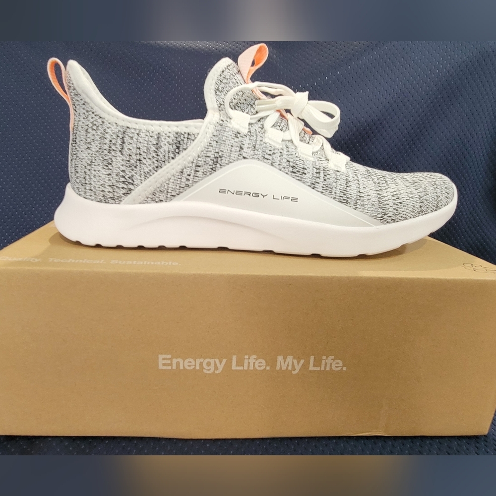 Gray and White Athletic Sneakers